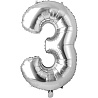 Цифры и числа Шар цифра "3", 66см Silver 1207-3660