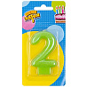 Свеча -цифра Блеск "2" 7,6 см