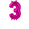 Цифры и числа Шар цифра "3" 40см Fuchsia под воздух 1206-1138