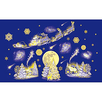 Новый год Наклейка светящаяся НГ Ночь 33х48см 1501-6404