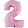 Цифры и числа Шар цифра "2", 101см Пастель Pink 1207-3329