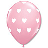 Шары Шелк 11" Сердца большие Pink WildBe 1103-1452