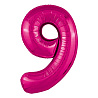 Цифры и числа Шар цифра "9", 101см Металлик Fuchsia 1207-5124