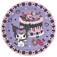 Аниме Бумажные тарелки Kuromi (Куроми) 6шт18см 1502-6534