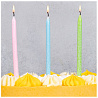 Свечи для торта 13 см пастель, 12 шт