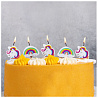 Свечи для торта на пиках Единорог Радуга