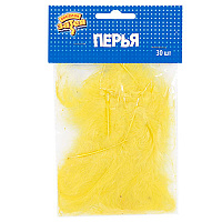 Желтая Перья декоративные желтые 10см 30шт 1501-4750
