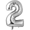 Цифры и числа Шар цифра "2", 66см Silver 1207-3659