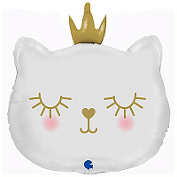 Котики Шар фигура Кошечка в короне белая 1207-4603