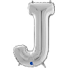 Буквы Шар буква "J", 66см Silver 1207-3775