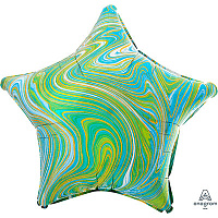 Мрамор Шар 45см Звезда Мрамор Blue Green 1204-1030