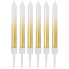 Золотая Свечи Градиент бел/золот перлам 8см 6шт 1502-6732