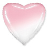 Розовая Шарик Сердце 81см Градиент розовый 1204-1008