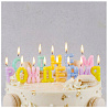 Свечи С ДНЕМ РОЖДЕНИЯ Возд. шары пастель
