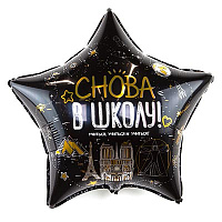 1 Сентября - День Знаний Шар 56см Звезда СНОВА В ШКОЛУ 1202-3729