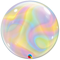 Перламутровая Шар BUBBLE 56см Узор радужный пастель 1202-3711