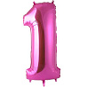 Цифры и числа Шар цифра "1", 101см Pink 1207-2179