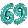 Бирюзовая Шарик цифра "6" или "9", 101см Tiffany 1207-3267