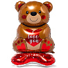 Валентинов День Шар фигура напольная Мишка с сердцем ILY 1208-0791