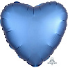 Синяя Шар СЕРДЦЕ 45см Сатин Azure 1204-0633
