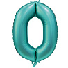  Шар цифра "0", 101см Сатин Teal 1207-3301