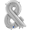 Буквы Шар символ "&", 66см Silver 1207-3792
