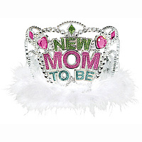 Мальчик или Девочка? Тиара со стразами и перьями Mom to Be 1501-5092