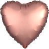 Розовое Золото Шар сердце 45см Сатин Rose Gold 1204-0830