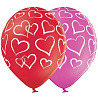 Горячие сердца! Шары 36см Сердца мел 1103-2036