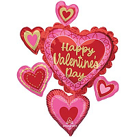 Валентинов День Шар фигура HVD Сердца ажурные 1207-6739