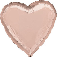 Розовое Золото Шарик СЕРДЦЕ 45см Rose Gold 1204-0570