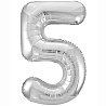 Цифры и числа Шар цифра "5", 101см Металлик Silver 1207-3826