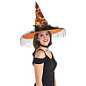 Вечеринка Хэллоуин Шляпа Ведьмы Вуаль Дамаск оранжевая 1501-5518