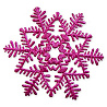  Снежинка пластик блеск розовая, 16 см 1501-2077