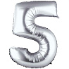  Шар цифра "5", 66см Silver 1207-3203