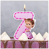 Свеча-цифра "7" Маша Сердца 7,5 см