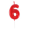 Красная Свеча -цифра "6" Красная 4,5см 1502-6870