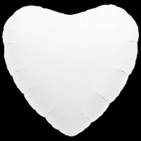 Белая Шар сердце 45см Пастель White 1204-0673