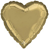 Золотая Шар Сердце 45см Металлик White Gold 1204-1342