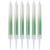 Зеленая Свечи Градиент бел/мятный перл 8см 6шт 1502-6733