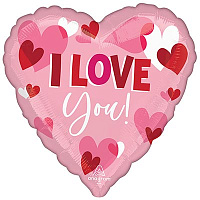 Я тебя люблю! Шар джамбо ILY Сердца парящие 71см 1203-0780