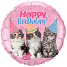  Шарик 45см Happy Birthday Котята 1202-2919