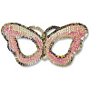  Полумаска с пайетками Бабочка розовая 1501-2709