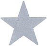  Баннеры Звезды серебряные блеск 12см,5шт 1505-1464