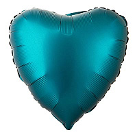 Зеленая Шар Сердце 45см Сатин Emerald Green 1204-1368