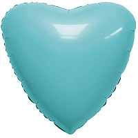 Голубая Шар Сердце 45см Сатин Aquamarine 1204-1230