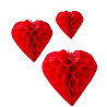  Фигуры бумажные Сердца красные 3шт 1410-0743