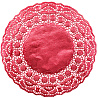  Салфетки ажур Круг красный 21 см, 9 шт 1502-1686