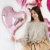 Шар Сердце изгиб 55см Met. Light Pink