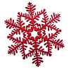  Снежинка пластик блеск красная, 16 см 1501-2079